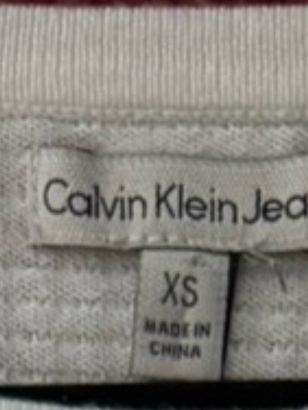 Calvin Klein Jeans Women's Light Gray Ribbed Top - XS